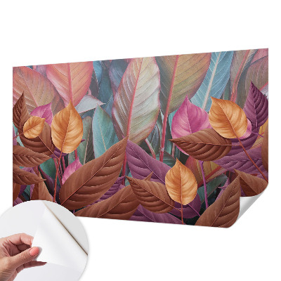 Papel de parede autocolante para quarto Folhas coloridas