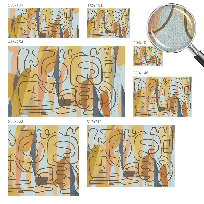 Papel de parede autocolante para sala com estampa de formas abstratas