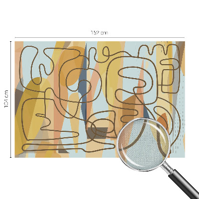 Papel de parede autocolante para sala com estampa de formas abstratas