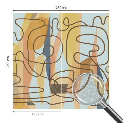 Papel de parede autocolante para sala com estampa de formas abstratas