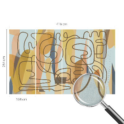 Papel de parede autocolante para sala com estampa de formas abstratas