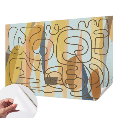 Papel de parede autocolante para sala com estampa de formas abstratas