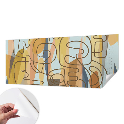 Papel de parede autocolante para sala com estampa de formas abstratas