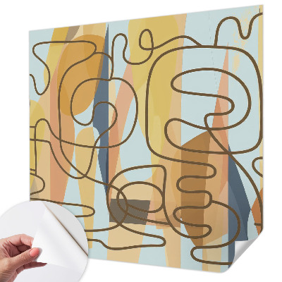 Papel de parede autocolante para sala Formas abstratas