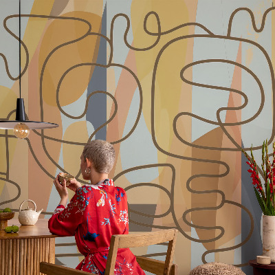 Papel de parede autocolante para sala Formas abstratas