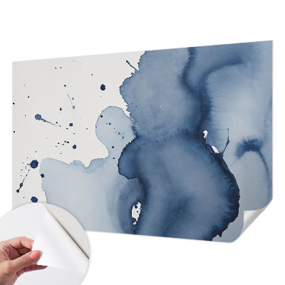 Autocolante de parede fotográfico com respingos em azul‑marinho