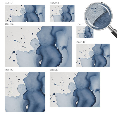 Autocolante de parede fotográfico com respingos em azul‑marinho