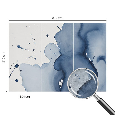 Autocolante de parede fotográfico com respingos em azul‑marinho