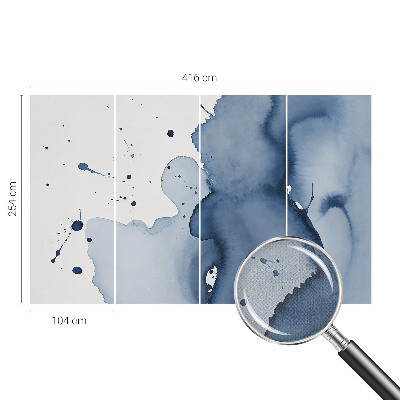 Autocolante de parede fotográfico com respingos em azul‑marinho