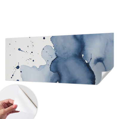 Autocolante de parede fotográfico com respingos em azul‑marinho