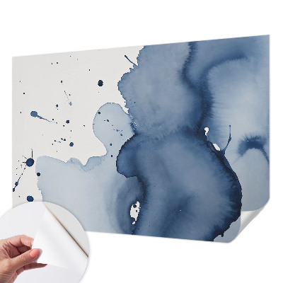 Autocolante de parede fotográfico com respingos em azul‑marinho