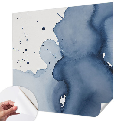 Autocolante de parede fotográfico com respingos em azul‑marinho