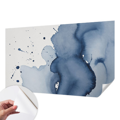 Autocolante de parede fotográfico com respingos em azul‑marinho