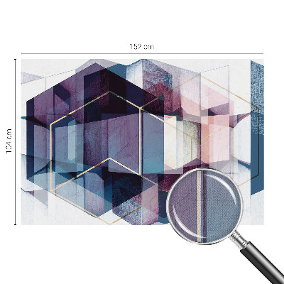 Papel de parede autocolante para sala com estampa de cubos geométricos