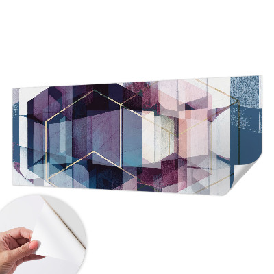 Papel de parede autocolante para sala cubos geométricos