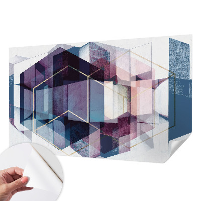 Papel de parede autocolante para sala com estampa de cubos geométricos