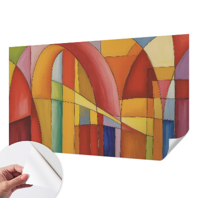 Papel de parede autocolante para sala com estampa de formas de energia