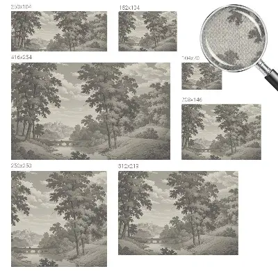 Papel de parede autocolante com estampa de castelo e ponte