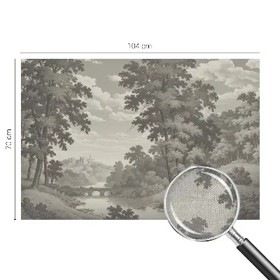 Papel de parede autocolante com estampa de castelo e ponte