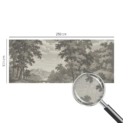 Papel de parede autocolante com estampa de castelo e ponte