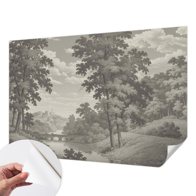 Papel de parede autocolante Castelo e ponte