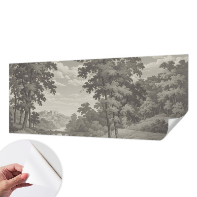 Papel de parede autocolante Castelo e ponte