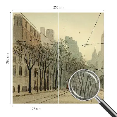 Papel de parede infantil com estampa 'Simetria urbana' para quarto infantil