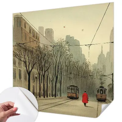 Papel de parede infantil com estampa 'Simetria urbana' para quarto infantil