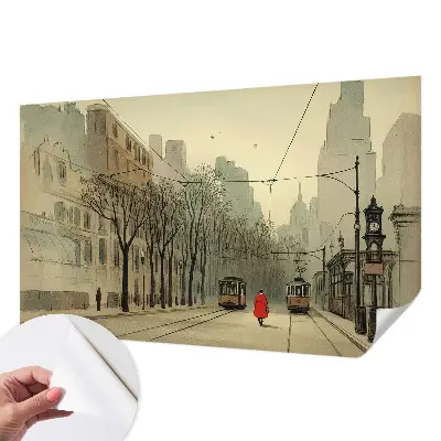 Papel de parede infantil com estampa 'Simetria urbana' para quarto infantil