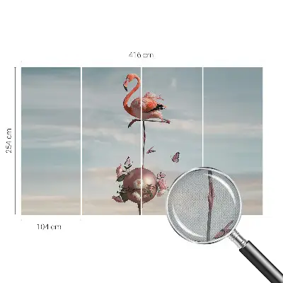 Papel de parede para criança com estampa de flamingo elegante