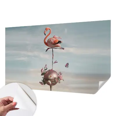 Papel de parede para criança com estampa de flamingo elegante