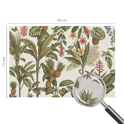 Papel de parede autocolante para sala com estampa de natureza exótica