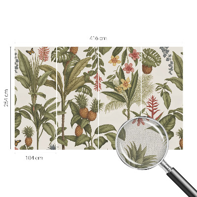 Papel de parede autocolante para sala com estampa de natureza exótica
