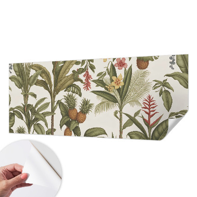 Papel de parede autocolante para sala com estampa de natureza exótica