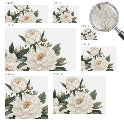Autocolante de parede fotográfico peônias brancas