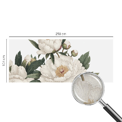 Autocolante de parede fotográfico peônias brancas