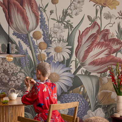 Papel de parede autocolante para sala Buquê de flores