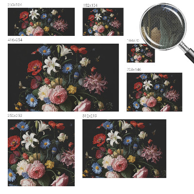 Papel de parede autocolante Flores com insetos
