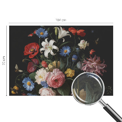Papel de parede autocolante Flores com insetos