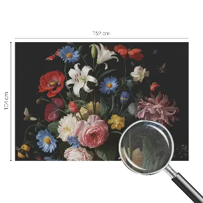 Papel de parede autocolante com estampa de flores e insetos
