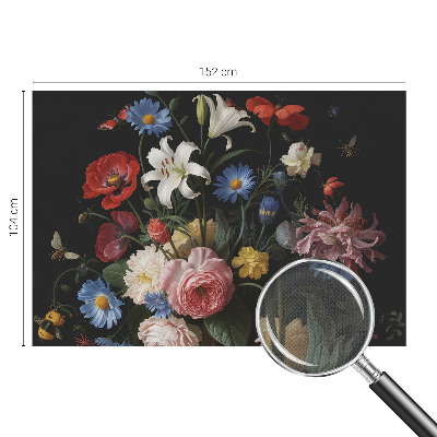 Papel de parede autocolante Flores com insetos