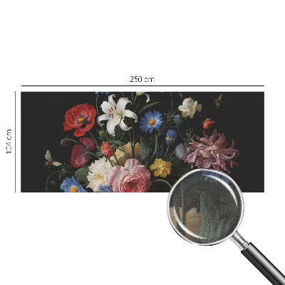 Papel de parede autocolante Flores com insetos