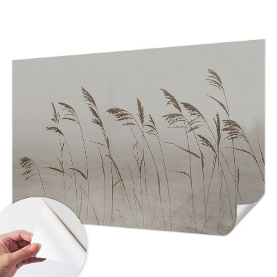 Papel de parede autocolante para quarto Grama na neblina