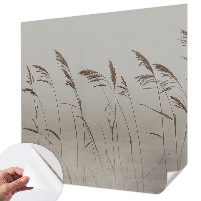 Papel de parede autocolante para quarto Grama na neblina
