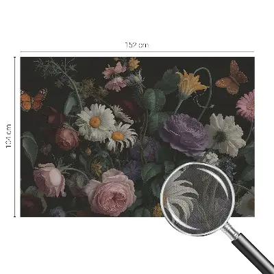 Papel de parede autocolante para sala com padrão floral elegante