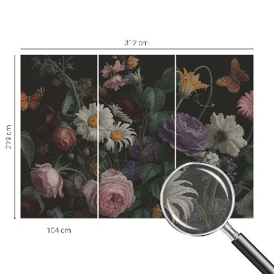 Papel de parede autocolante para sala Elegância floral