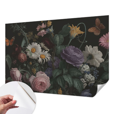 Papel de parede autocolante para sala Elegância floral