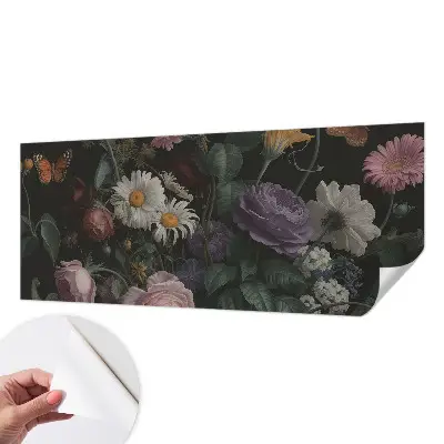 Papel de parede autocolante para sala com padrão floral elegante