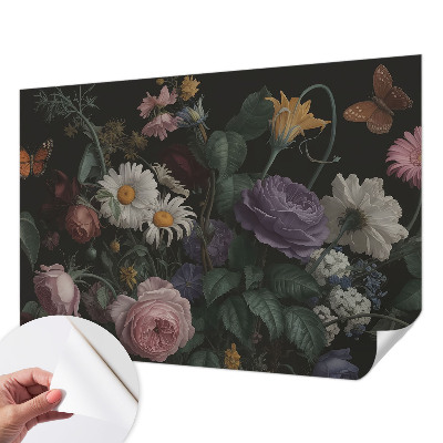 Papel de parede autocolante para sala Elegância floral