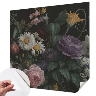 Papel de parede autocolante para sala com padrão floral elegante